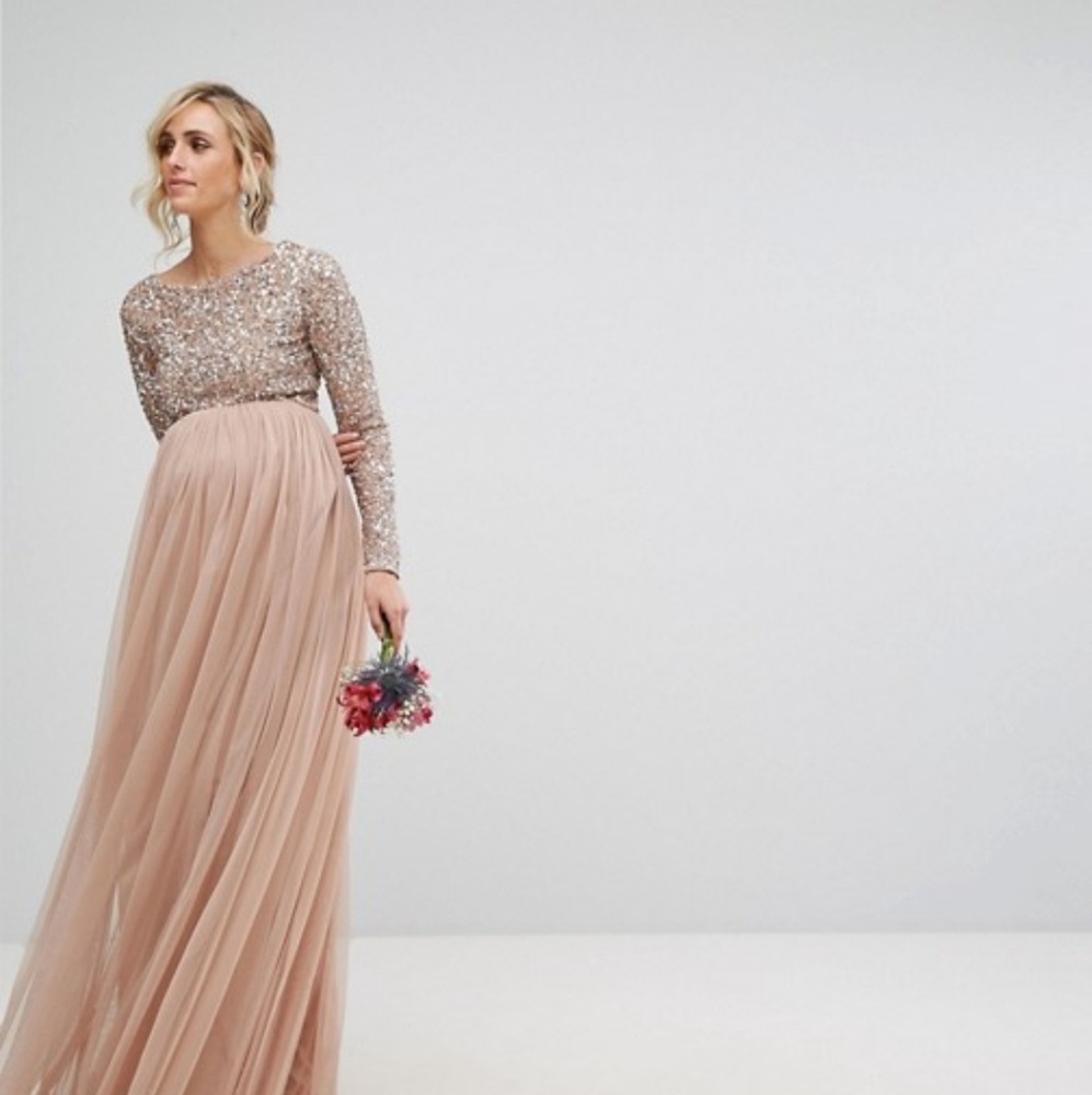 Maya Bridesmaid sequin maxi dress
